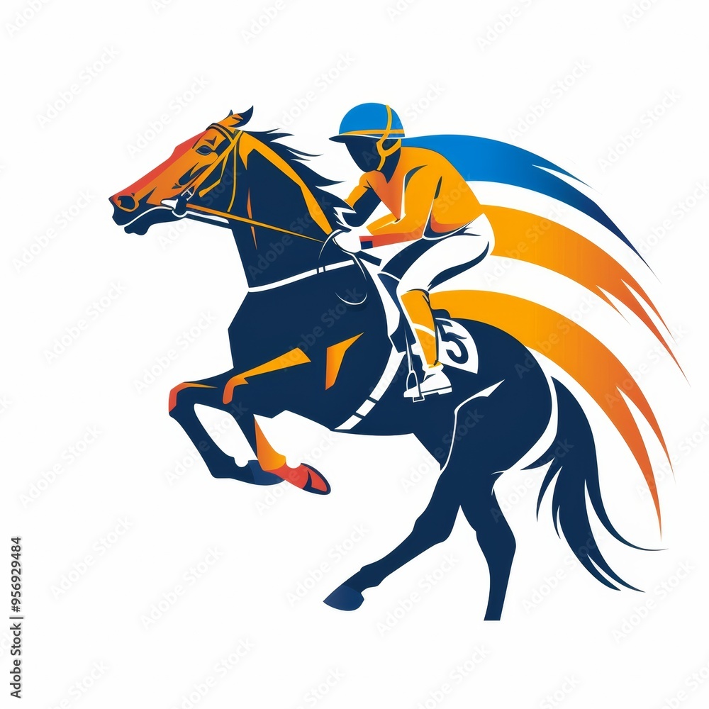 Horse Racing Logo Design with vector concept on white background Horse Racing Logo Design with vector concept on white background