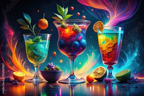 fantasy drink artworks with vibrant colors photo