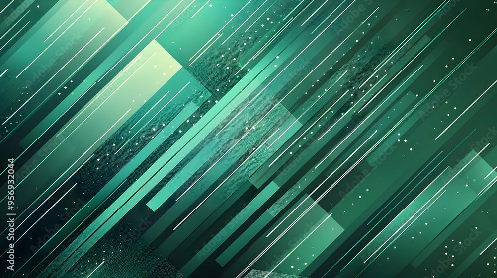 Abstract Green Background with Diagonal Lines and White Dots Abstract Green Background with Diagonal Lines and White Dots