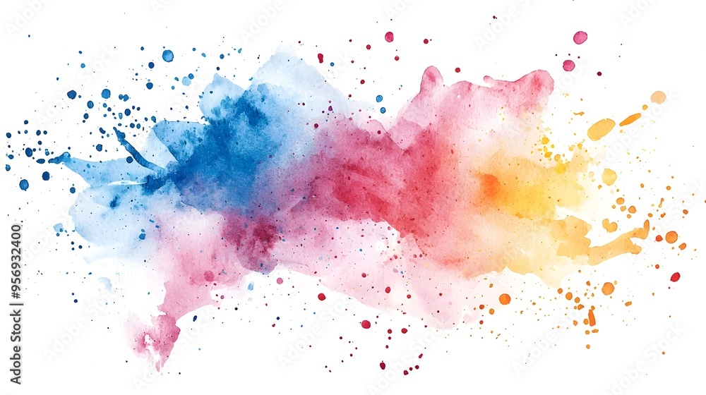 Obraz premium Vibrant Watercolor Splashes of Expression and Dynamic Blended Hues