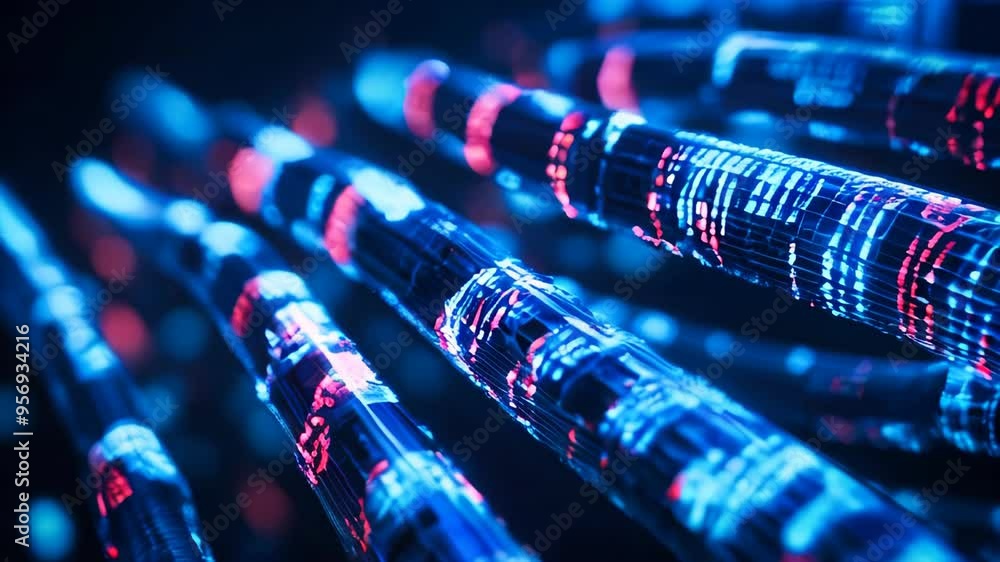 Abstract blue digital data cables and lines Abstract blue digital data cables and lines