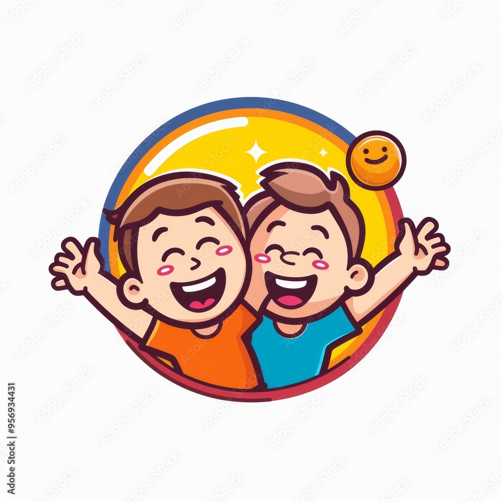 kids logo design with vector concept on white background kids logo design with vector concept on white background