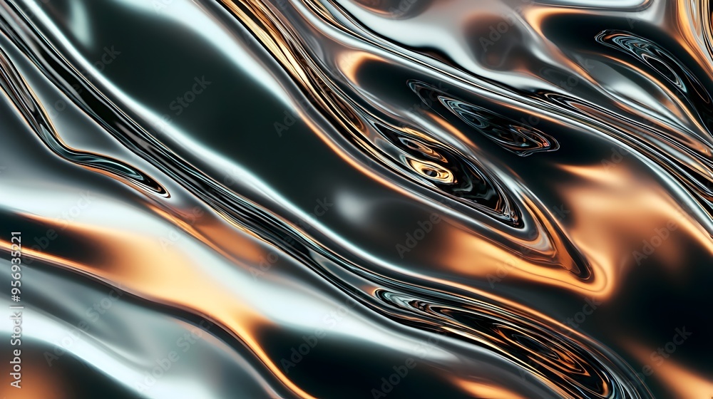Mesmerizing Metallic Liquid Surface with Sleek Futuristic Reflections Mesmerizing Metallic Liquid Surface with Sleek Futuristic Reflections