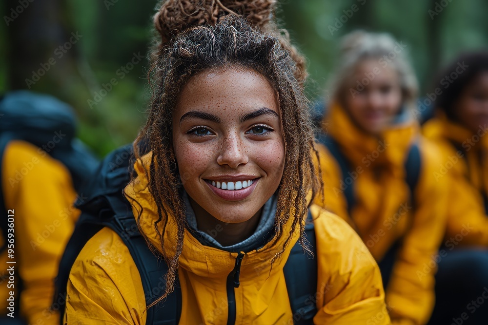 A Gen Z group engaged in a team-building activity outdoors, smiling and relaxed, emphasizing work-life balance and mental well-being. Generative AI A Gen Z group engaged in a team-building activity outdoors, smiling and relaxed, emphasizing work-life balance and mental well-being. Generative AI