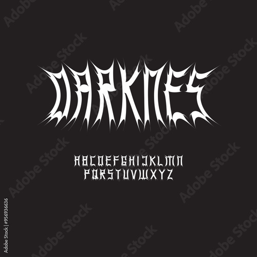 A font with an abstract style is suitable for posters, metal band logos or others