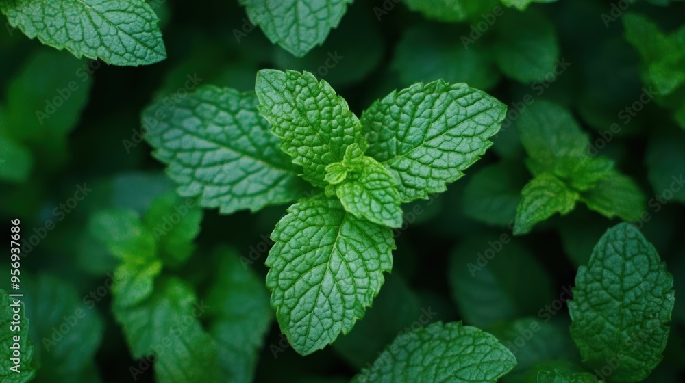 Fresh Green Mint Leaves Fresh Green Mint Leaves