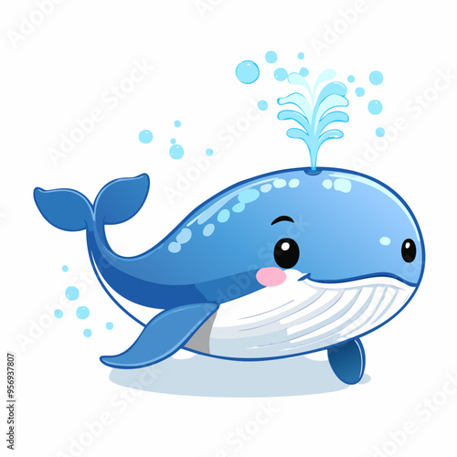 Whale Cute Small Cartoon Baby Animal Character
