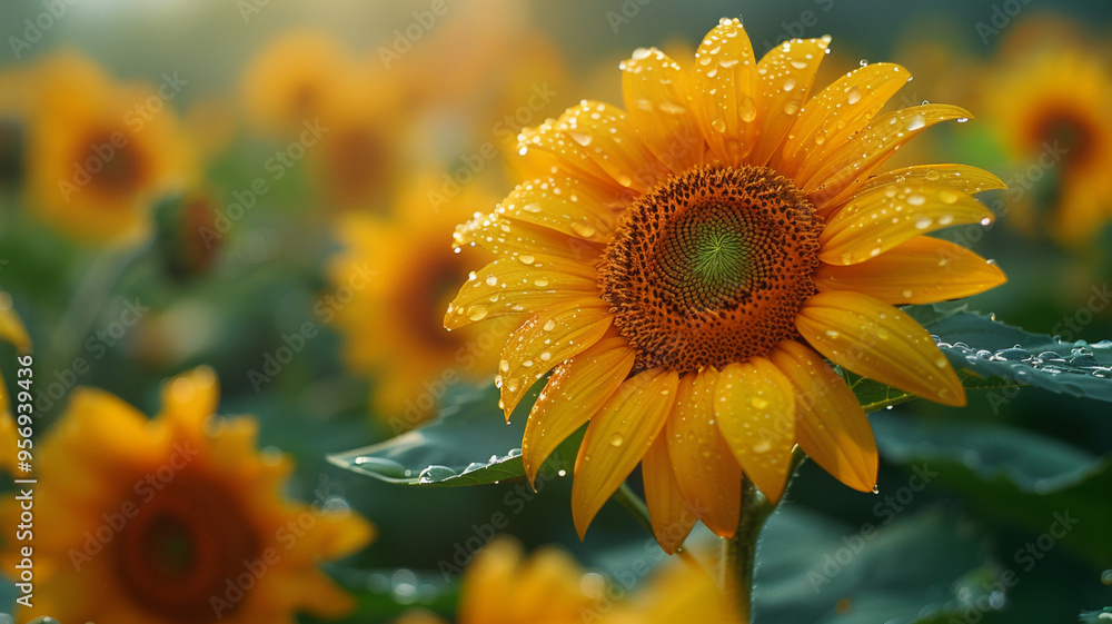 stunning Sunny sunflowers in the field close up stunning Sunny sunflowers in the field close up