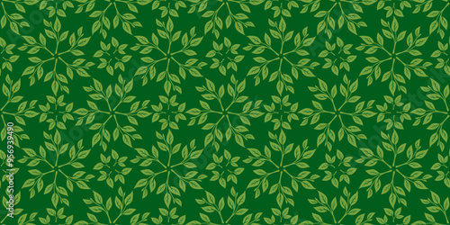 leaves vector pattern background. Green leaf seamless pattern. leaves pattern background. seamless patterns with green leaves.	
