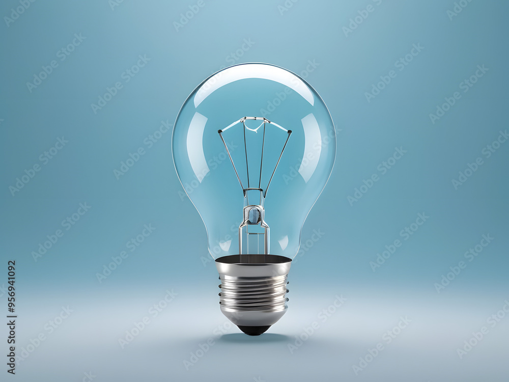 3d light bulb isolated on blue background digital illustration 3d light bulb isolated on blue background digital illustration