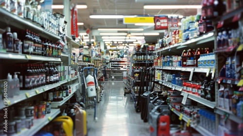 Wallpaper Mural A close-up view of a jam-packed hardware store aisle, brimming with a myriad of products for diverse DIY needs, presenting an organized chaos. Torontodigital.ca
