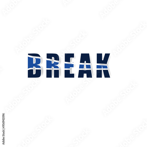 inscription on the world, break cutout logo