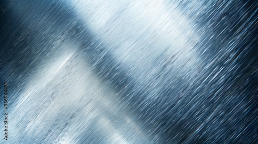 A silver metal surface with a blue stripe A silver metal surface with a blue stripe