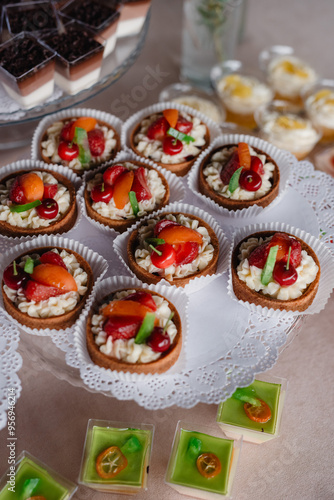 canape with cheese and ham