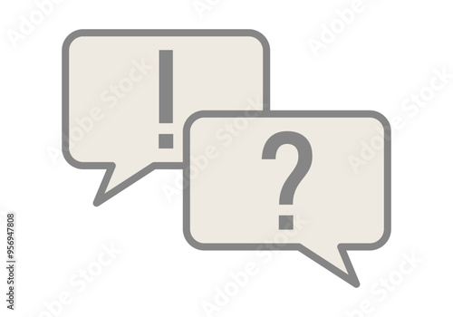 Dos bocadillos de hablar con interrogación y exclamación