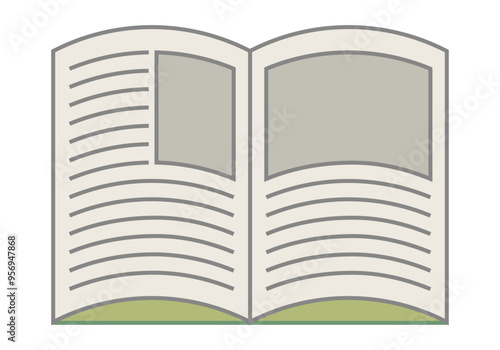 Libro de texto abierto de tapa verde