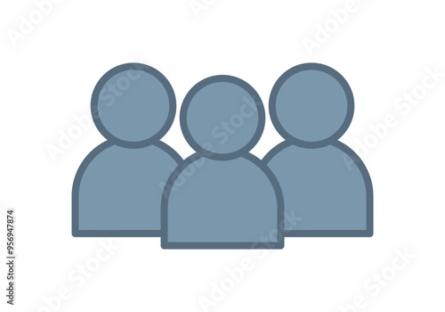 Grupo de avatares azules de usuario