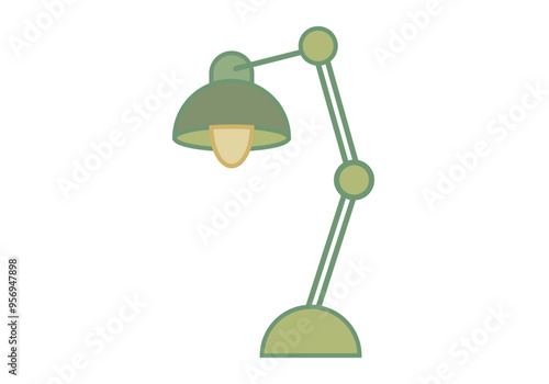Lámpara verde de mesa y estudio