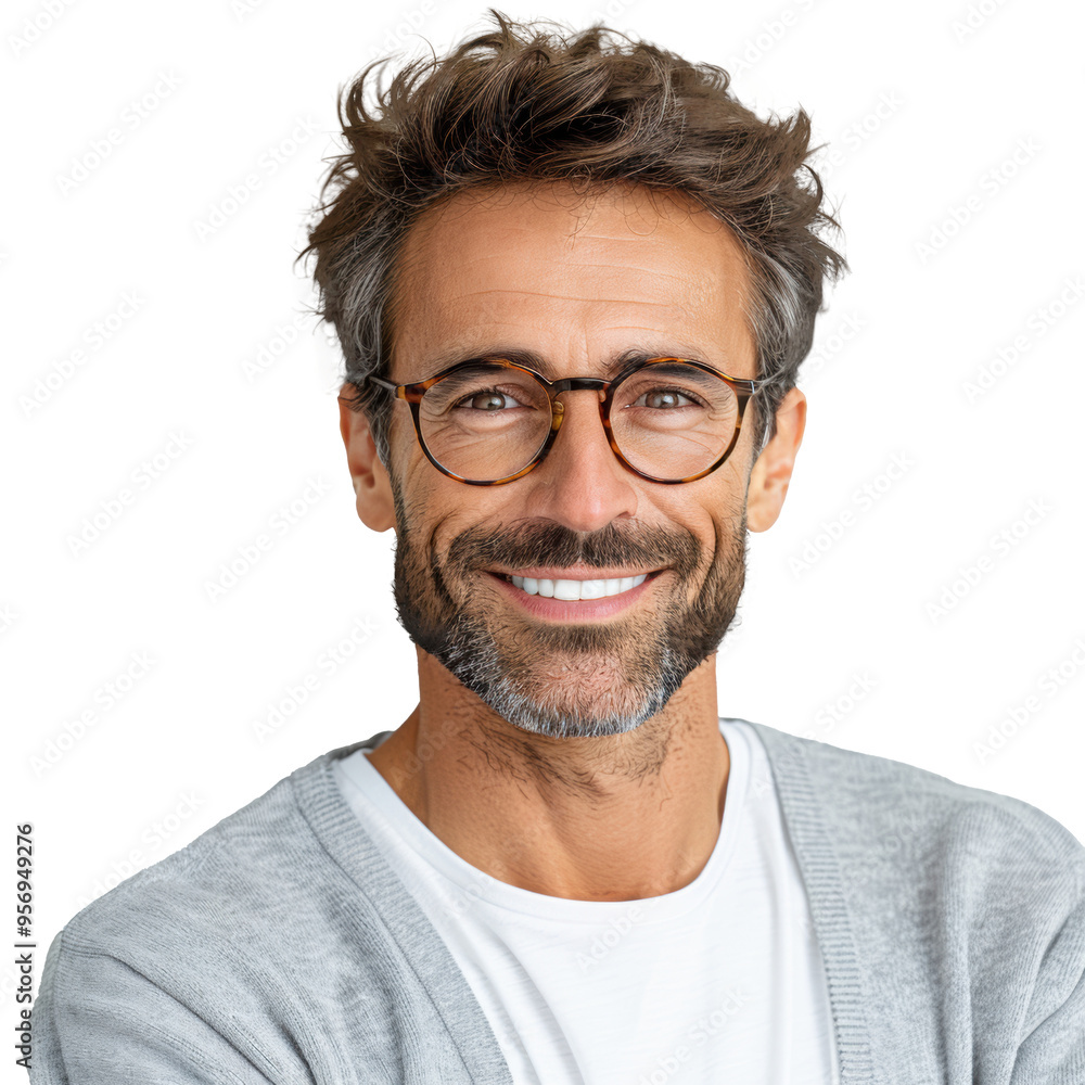 Man smiling on transparent background Man smiling on transparent background