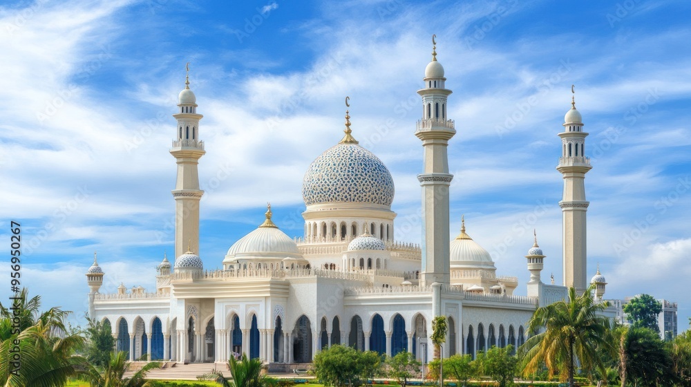 Fototapeta premium Magnificent White Mosque Architecture