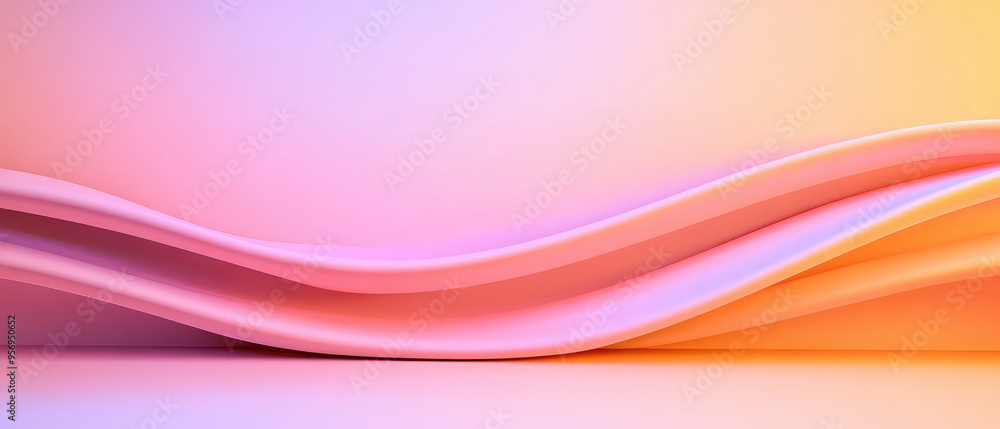 Soft Wave Abstract, a smooth flowing design with gentle curves and gradients in pink and orange hues creating a calming and serene visual experience. Soft Wave Abstract, a smooth flowing design with gentle curves and gradients in pink and orange hues creating a calming and serene visual experience.