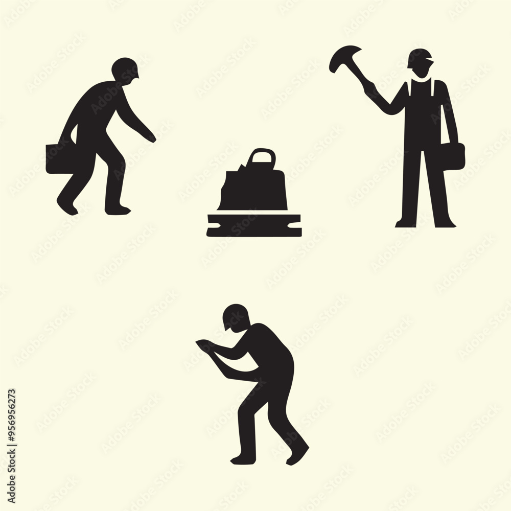 Obraz premium Creative Collection Of Working people labor day with Tools_1