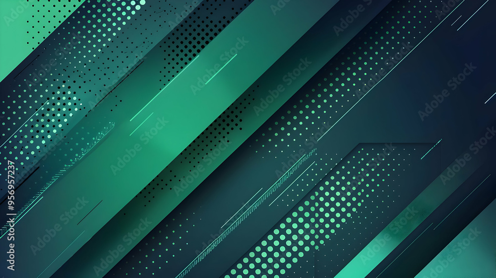 Abstract Background with Diagonal Green Stripes and Dot Pattern Abstract Background with Diagonal Green Stripes and Dot Pattern