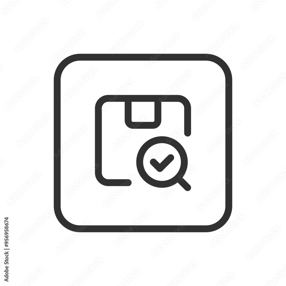 Search package box, delivery icon. Modern, simple flat vector illustration for web site or mobile app Search package box, delivery icon. Modern, simple flat vector illustration for web site or mobile app