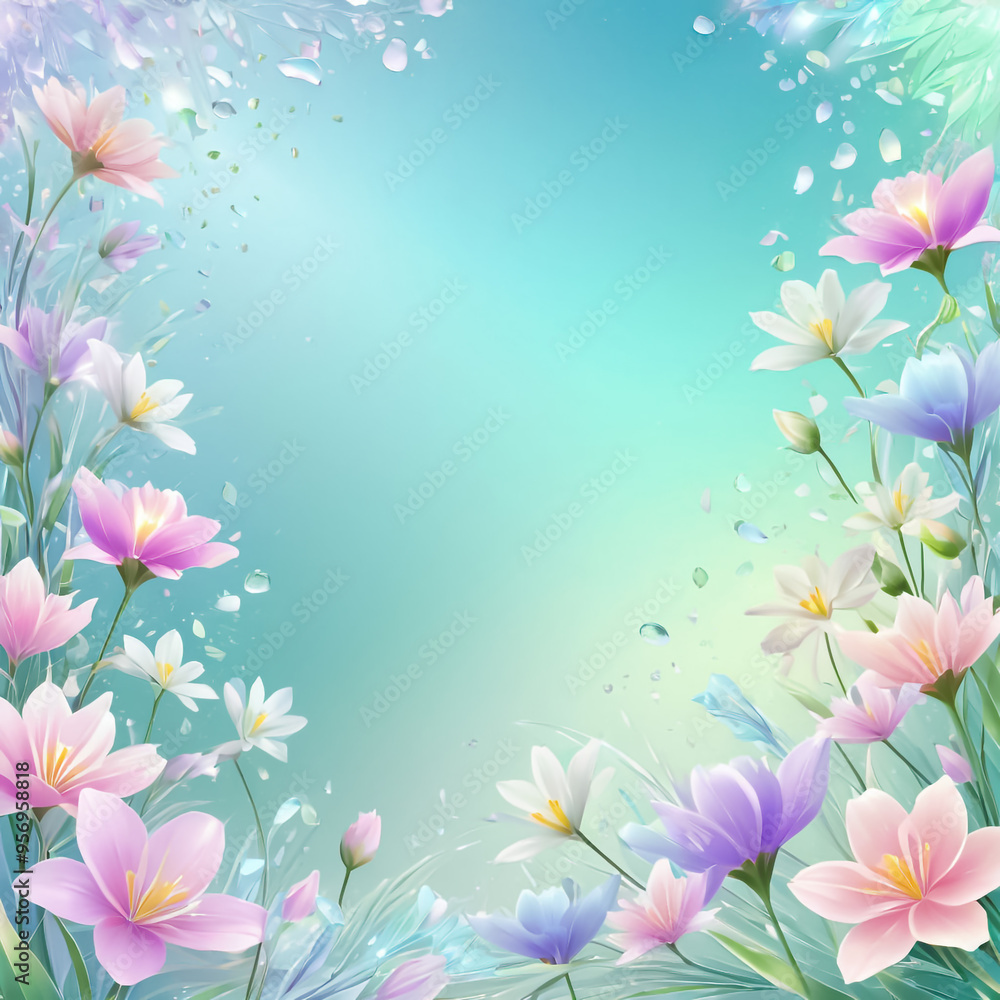 Invitation or greeting card design decorated with flowers. Invitation or greeting card design decorated with flowers.