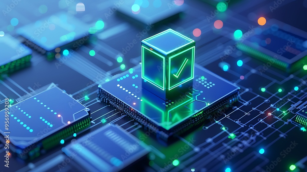 Futuristic digital blockchain technology concept with glowing nodes and circuits, representing artificial intelligence and secure transactions. Futuristic digital blockchain technology concept with glowing nodes and circuits, representing artificial intelligence and secure transactions.