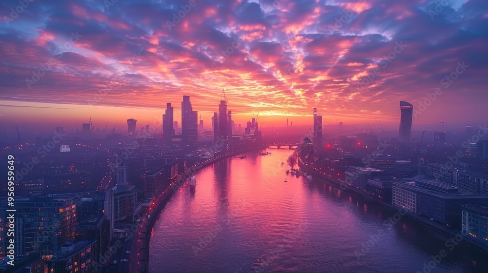 Breathtaking drone timelapse capturing the gradual transition from night to day in a captivating cityscape Breathtaking drone timelapse capturing the gradual transition from night to day in a captivating cityscape