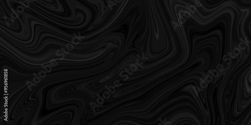 Abstract dark black liquid marble surfaces background design. ink backdrop with wavy pattern. modern background design with luxury cloth or liquid wave or wavy folds of grunge silk texture.