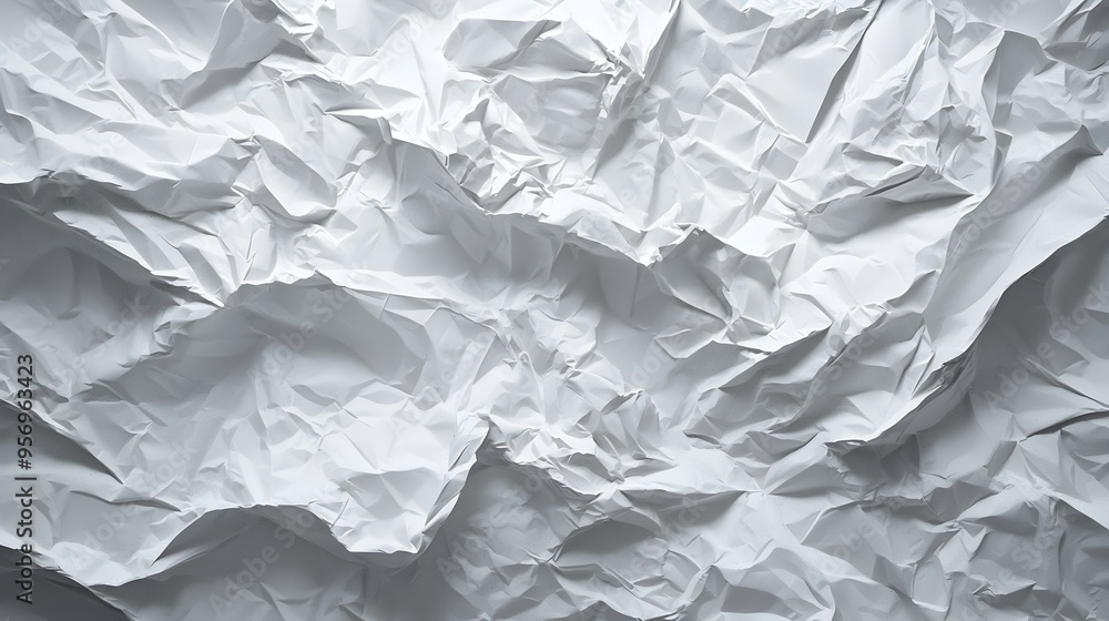 Fototapeta premium Wrinkled Paper Texture with Dynamic Folds and Soft Highlights