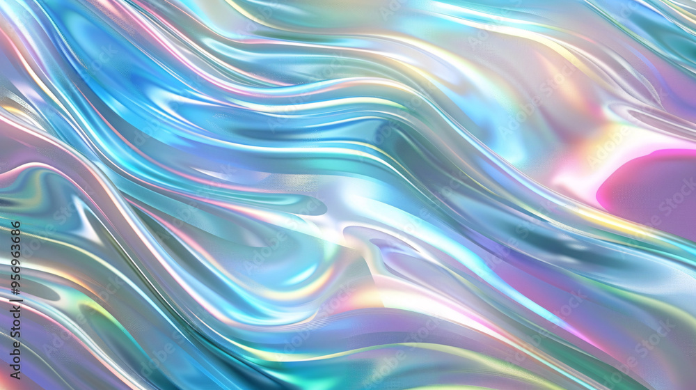 Obraz premium Holographic Liquid Abstract Background