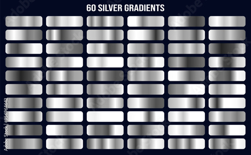 Set of silver gradients, golden squares collection, textures group, background