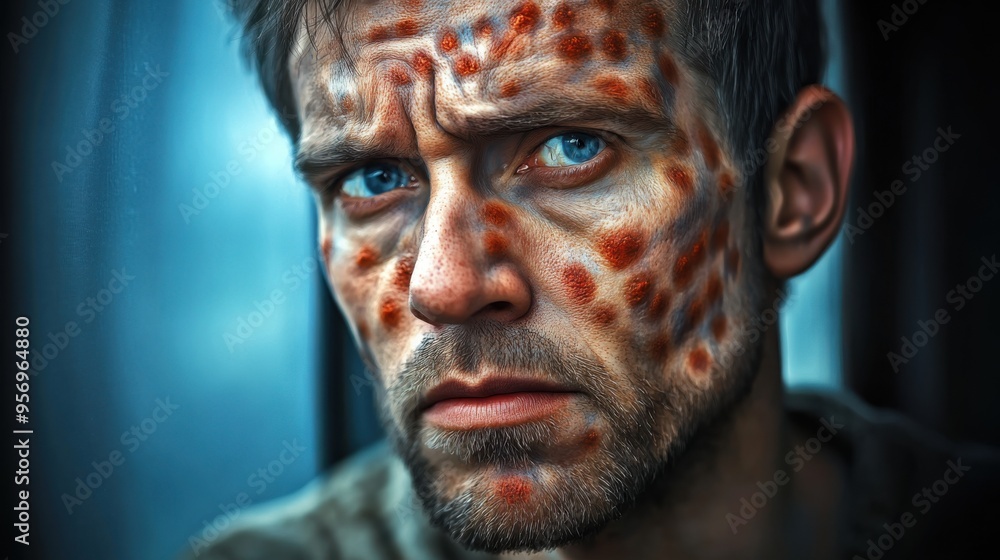 Skin Lesion on Patient's Face Due to Medical Condition Skin Lesion on Patient's Face Due to Medical Condition