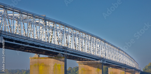 Expansive Steel Bridge Spanning Across the River