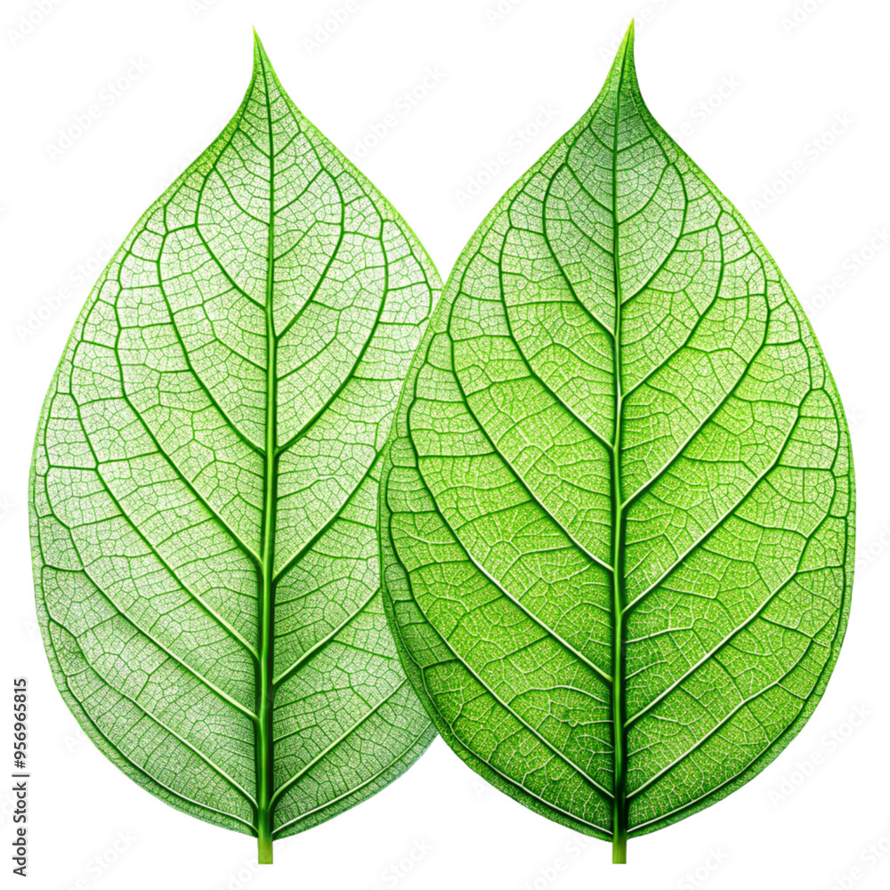Obraz premium Realistic leaves isolated on white background.