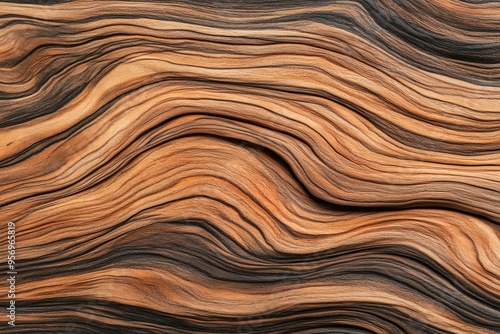 Abstract wood texture with flowing patterns, showcasing rich grains and warm colors ideal for backgrounds or design projects.