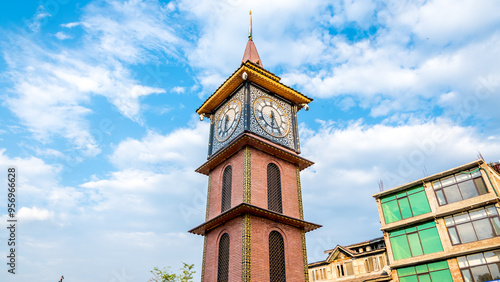 The Ghanta Ghar or Clock Tower at Lal Chowk, Srinagar is one of the main tourist attraction in Jammu and Kashmir, India