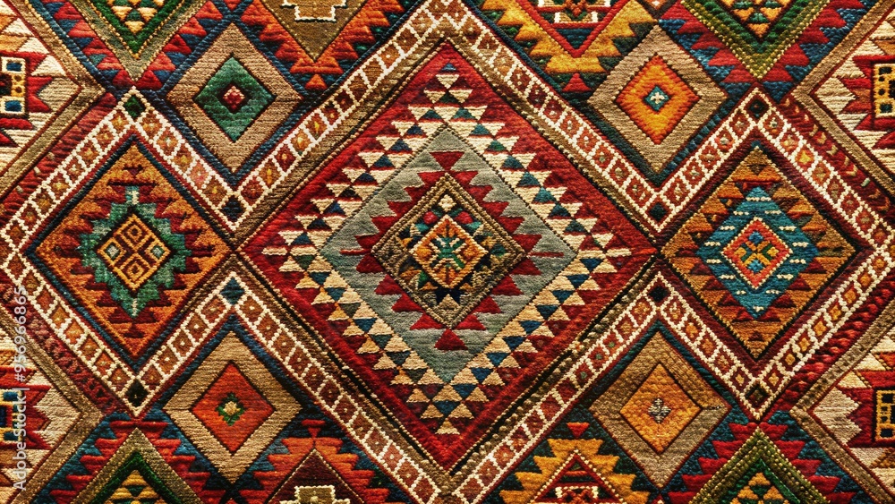 Intricate woven textile with abstract geometric patterns and earthy tones forms a stunning background, evoking a sense of cultural heritage and traditional craftsmanship. Intricate woven textile with abstract geometric patterns and earthy tones forms a stunning background, evoking a sense of cultural heritage and traditional craftsmanship.