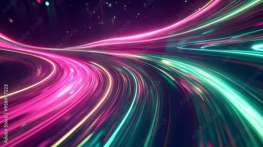 Glowing Neon Light Trails: Intersecting neon light trails in vibrant colors like pink and green, floating in a dark space, creating an abstract dance of light.
Glowing Neon Light Trails: Intersecting neon light trails in vibrant colors like pink and green, floating in a dark space, creating an abstract dance of light.