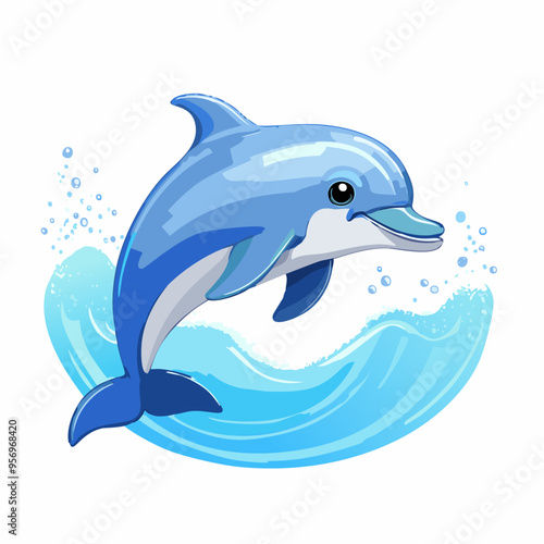 Dolphin Cute Small Cartoon Baby Animal Character
