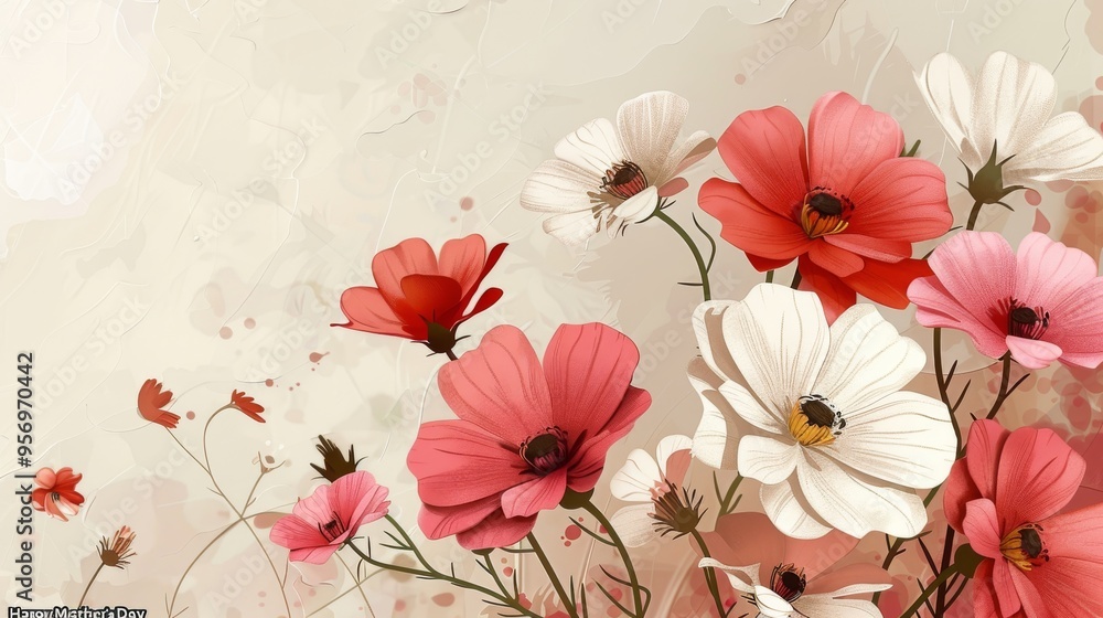 Abstract flower vector art, greeting, clean and modern style Abstract flower vector art, greeting, clean and modern style