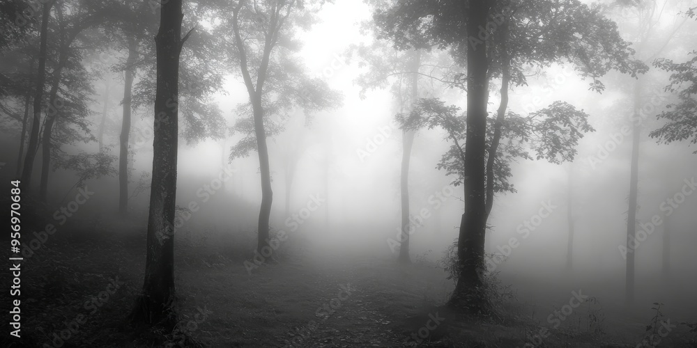 A foggy morning in the woods A foggy morning in the woods