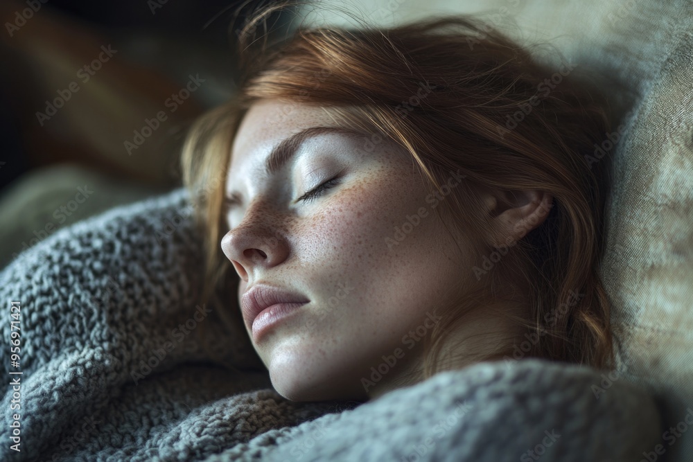Woman Sleeping on Couch Woman Sleeping on Couch