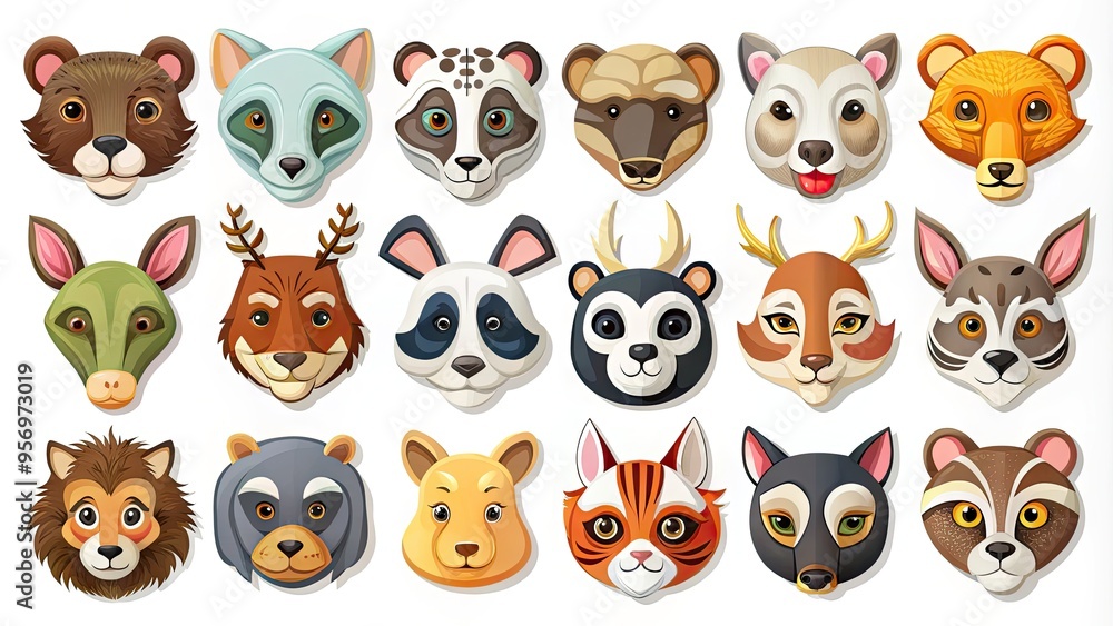 Animal+mask+set+vector Animal+mask+set+vector