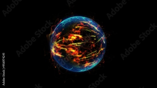 Wallpaper Mural energy sector.Futuristic magical plasma circle  glows in space.
 Torontodigital.ca