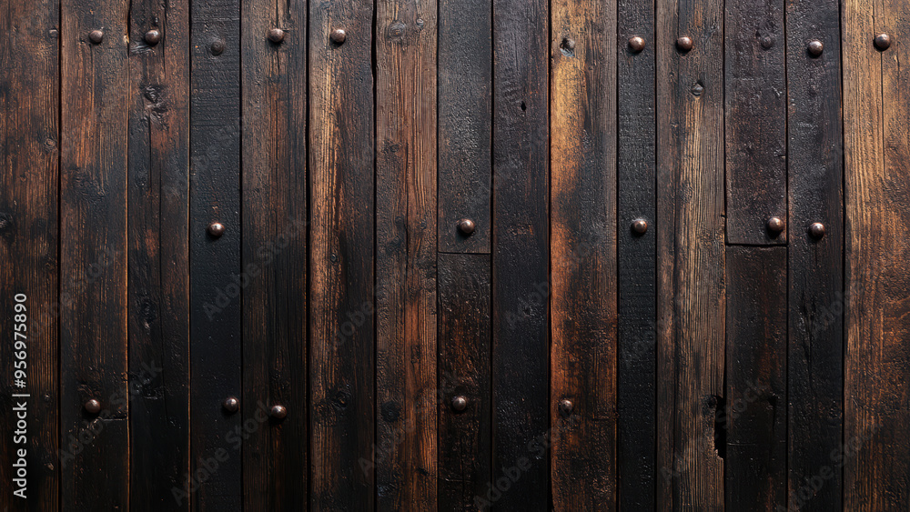 Fototapeta premium Wooden plank wall with textured