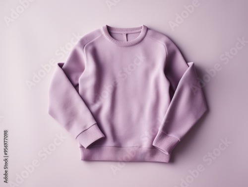 Mauve sweater isolated on white background, flat lay 